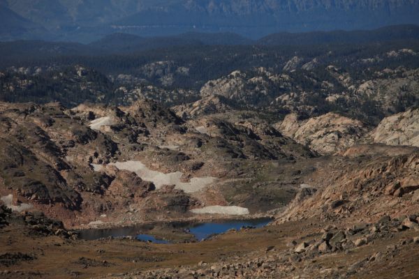 Southwest past Maryott Lake; Crystal Lake is far below, out of site, west of Maryott Lake.
