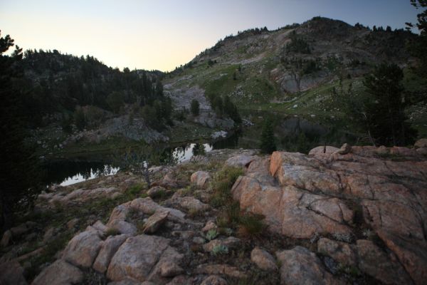 Kidney Lake before sunrise from camp.
