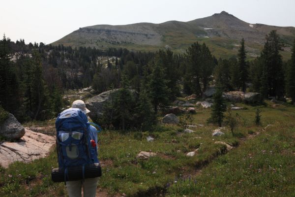 The trail to Clay Butte roadhead continues south and was not marked on our DeLorme Topo USA maps.  We ended up on it by mistake, but quickly corrected the error, as we expected to climb to the north end of Beartooth Butte following the main trail.
