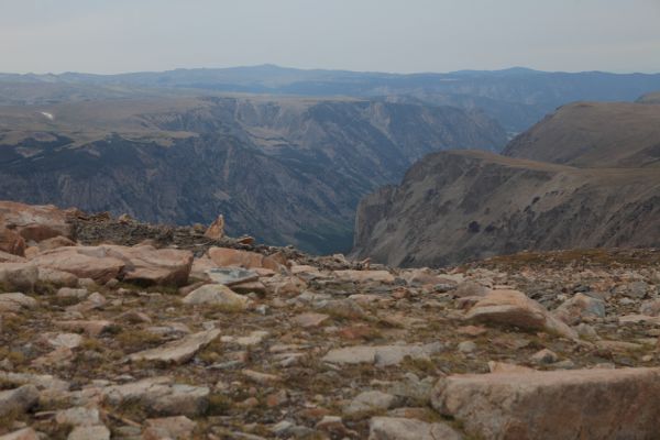 The next series of photos were taken at Beartooth Pass east of Island Lake.  Route 212 reaches a few feet shy of 11000'.  The scenery is amazing; similar to what we saw backpacking, but accessible by car!
