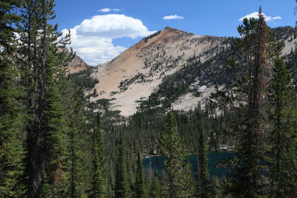 Looking back toward Sand Mountain Pass, Vernon Lake in foreground.
