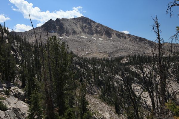 Glens Peak from the northwest.  We crossed the saddle to the east of the peak two days later from Ten Lakes Basin.
