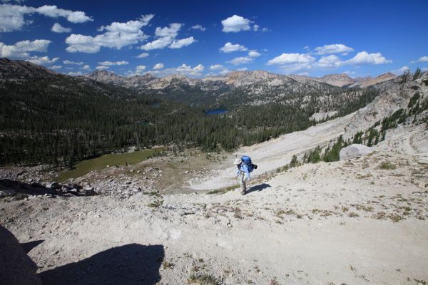 The professor near the top of the saddle between Ardeth and Spangle lakes.
