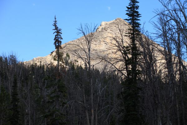 Glens Peak east, southeast from the top of the saddle between Ardeth and Spangle lakes.
