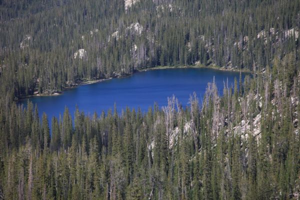 Ardeth Lake from the top of the saddle between Ardeth and Spangle lakes.
