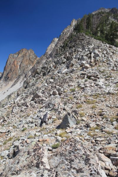 The summit of Snowyside Peak is on the skyline, about 2/3 to the right in the photo.
