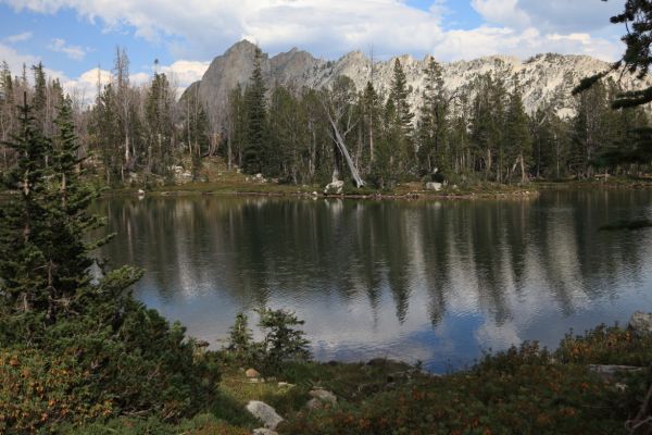 The southerly of the Twin Lakes with El Capitan in the background on the left.
