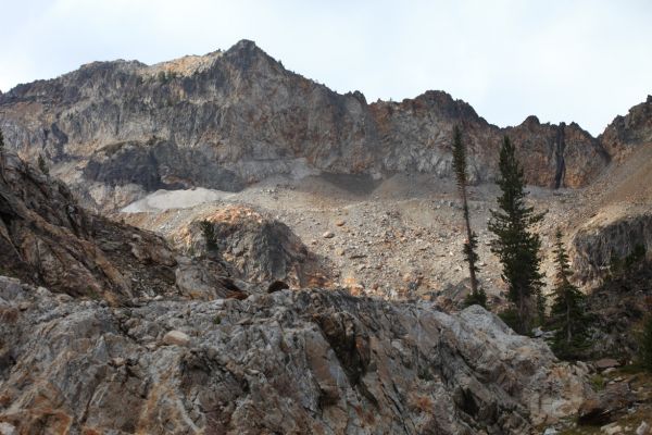 Peak west of lake, in the basin above Goat Lake.
