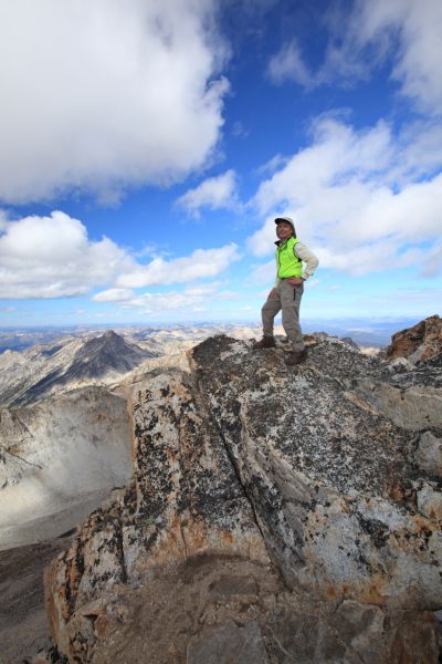 The author 'standing on top of the world' as photographed by the professor.
