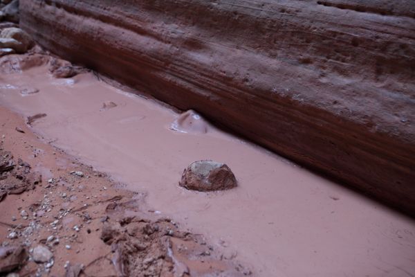 We were able to avoid standing water (mud) most of the way down Buckskin Gulch.
