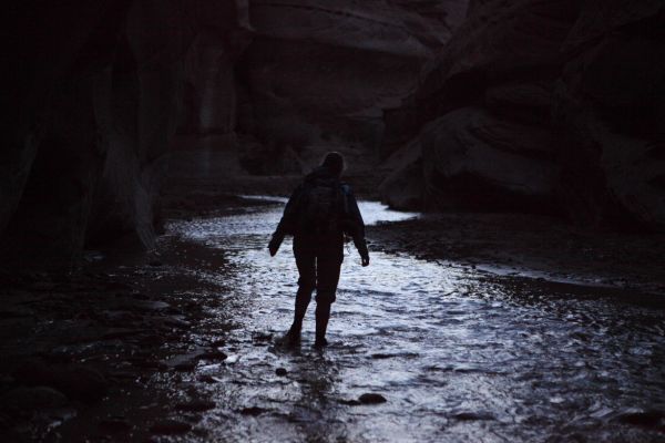 At 8:02, I am reaching the lower light limit for my DSLR without a tripod.  Soon we put on headlamps.  We hiked almost 2.5 more hours before seeing a faint flicker on a high rock formation on the river right side.  It turned out to be a campfire at White House Campground.  We arrived at our camper about 10:30 pm, completing our 21 mile adventure.
