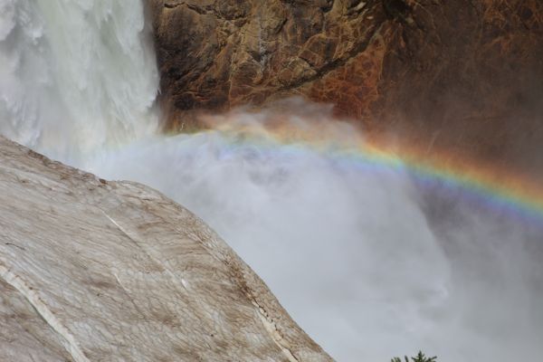 Upper Falls from bottom of Uncle Tom's Trail; Yellowstone River, Canyon Village.
