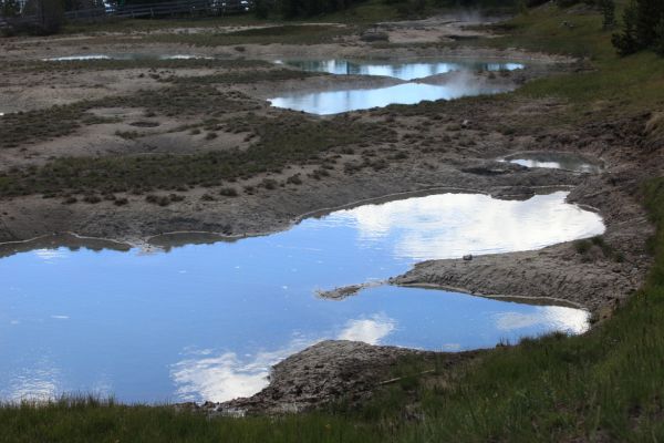 Blue Funnel Spring and Perforated Pool; West Thumb Geyser Basin.
