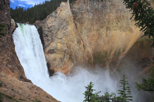 Upper Falls from lower Uncle Tom's Trail; Yellowstone River, Canyon Village.
