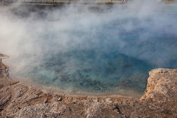 The Excelsior Geyser pool; Midway Geyser Basin.
