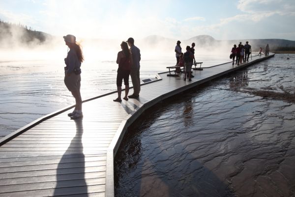 Boardwalk, Grand Prismatic Spring; Midway Geyser Basin.
