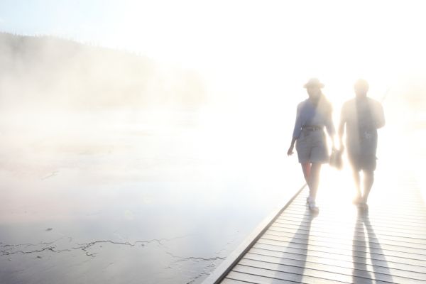 Boardwalk, Grand Prismatic Spring; Midway Geyser Basin.
