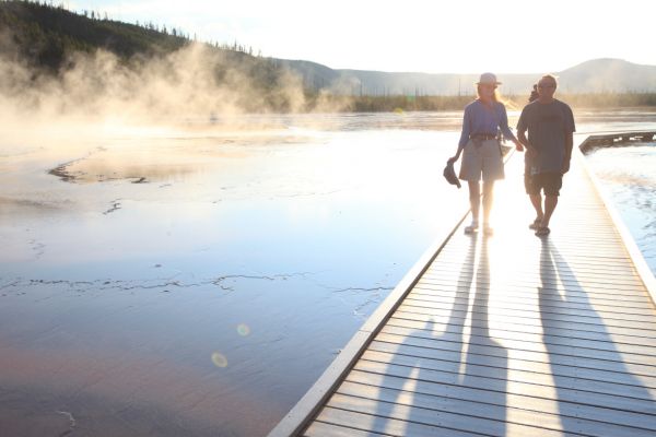 Boardwalk, Grand Prismatic Spring; Midway Geyser Basin.
