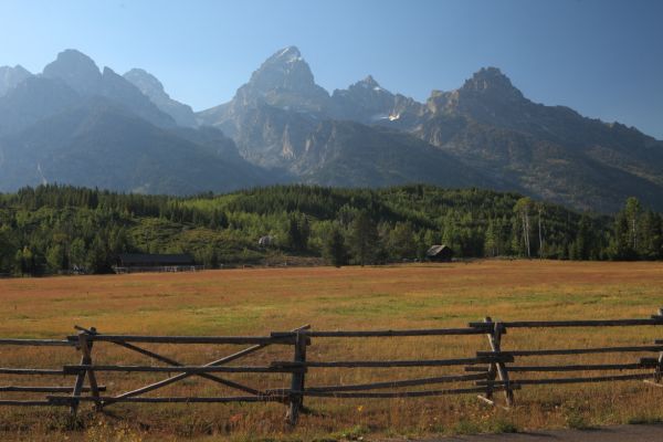 Teton Range from Teton Park Road south of Jenny Lake.
