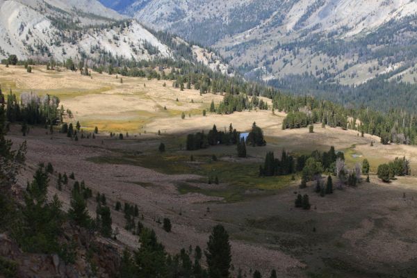 Ants Basin, draining into Warm Springs Creek to the northwest.
