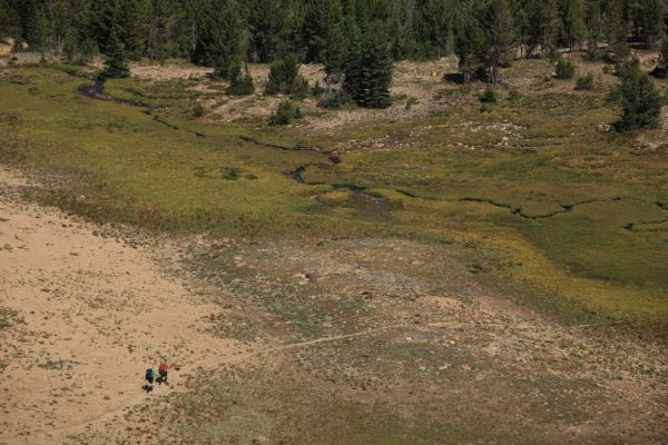 This couple passed us on the way into Born Lakes.  They always seemed a few steps ahead of us for the first few days of the trip.
