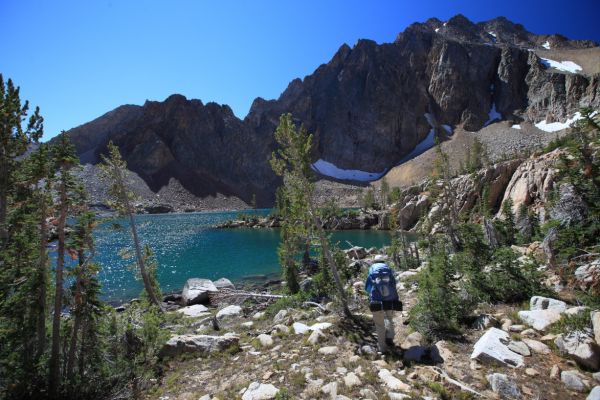 The best fishing on the trip was off the small rock peninsula just left of center in the photo!
