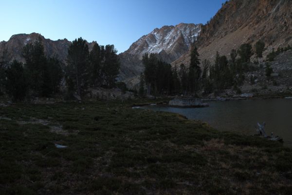 The same shot, 12 hours later.  Alpenglow is not upon Castle Peak yet.
