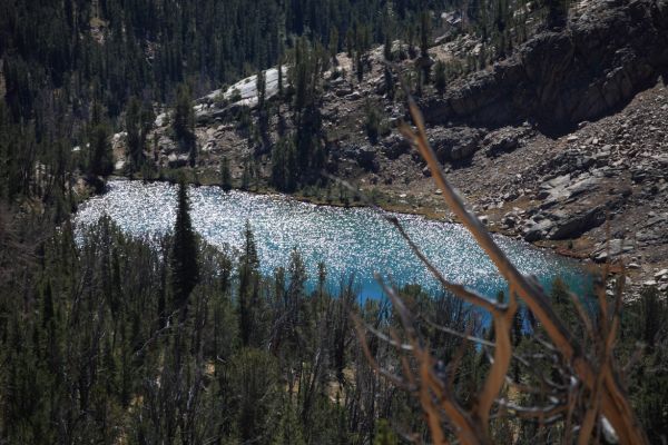 Scree Lake, now rippled by afternoon breeze.
