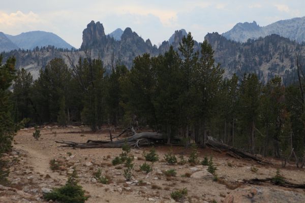 Knuckle Peak on the west is the highest point on the Fishfin Ridge.
