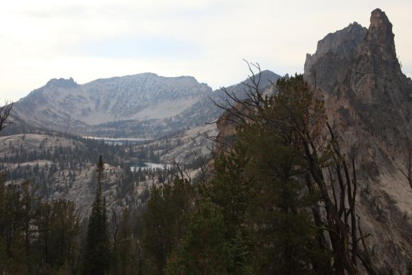 Tired, and armed with an antiquated topo, we miss the turnoff to Birdbill Lake at a saddle on Fishfin Ridge, and descend to Wilson Lake.
