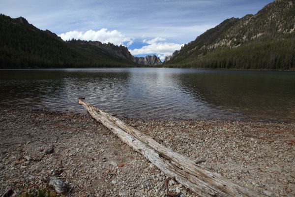 Finally, just after 3 pm, we arrive at Ship Island Lake.  We have descended 1000 feet in about 2 hours, and still have to climb back over the saddle to get back to our camp.
