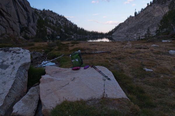 Arriving at camp: inlet Island Lake, Big Boulder Lakes.
