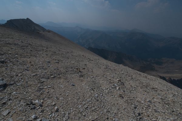 The southerly of the two summits of D. O. Lee Peak.
