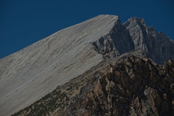 Still closer on  D. O. Lee Peak, behind the jagged west ridge of Peak 11072.
