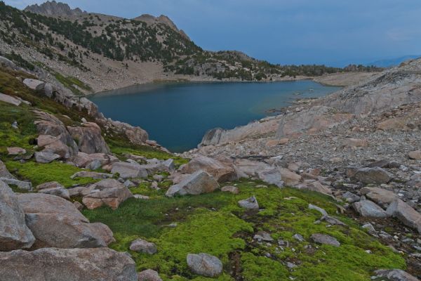 At 5:50 pm, just a few minutes from Cirque Lake, I feel a sense of both relief and accomplishment safely crossing into the Big Boulder Lakes basin.  The light is fabulous with the passing storm.
