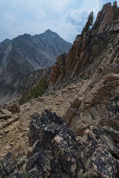 D. O. Lee Peak to the west northwest, from the saddle that allows access to Hummock Lake.
