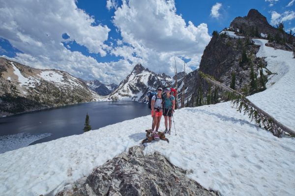 I try to clue them in on the best approach to Lake 8771, as well as the challenges descending the N Fork Barron Creek, without spoiling surprises.  I suggest the safer way to regain the trail from our current position, and how to protect the descent using trekking poles as one would use an ice ax.
