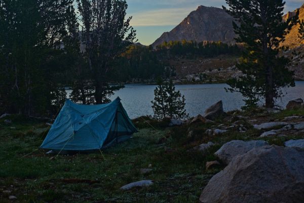 The view southeast from my campsite at inlet, Cove Lake.  I’ll be heading in that direction to cross into the Boulder Chain Lakes Basin.
