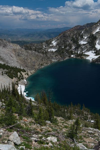 Beyond the lake, on the valley floor lies Stanley; often attaining the lowest temperature in the nation during the winter months.
