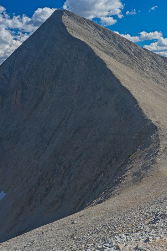 The north arête of D. O. Lee Peak rises from the WCP-9 / D. O. Lee Peak saddle.
