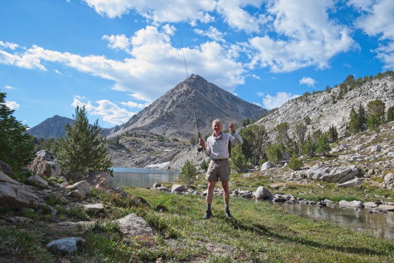 Rare self portrait of the author after some productive fly-fishing; inlet Cove Lake.
