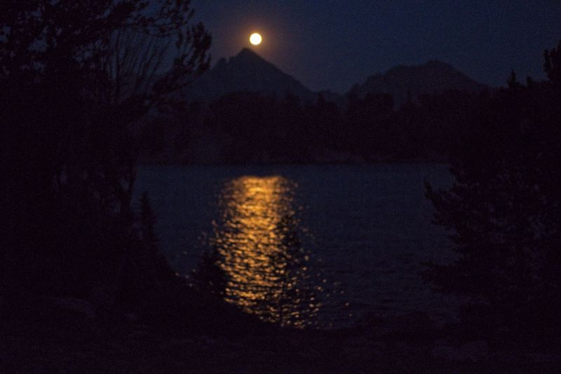 The moon rose over the mountains to the east just after 9 pm.  The breeze, along with the cooler air, kept mosquitoes to a minimum.
