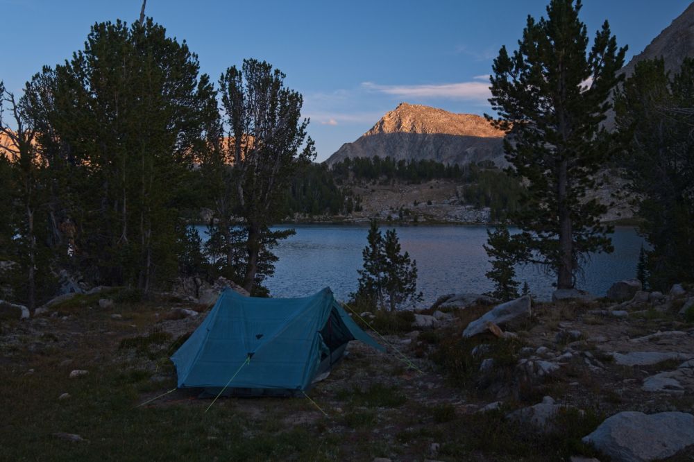 My Z pack Duplex overlooking Cove Lake.  My camp in on the NW side of the lake not far from the inlet.
