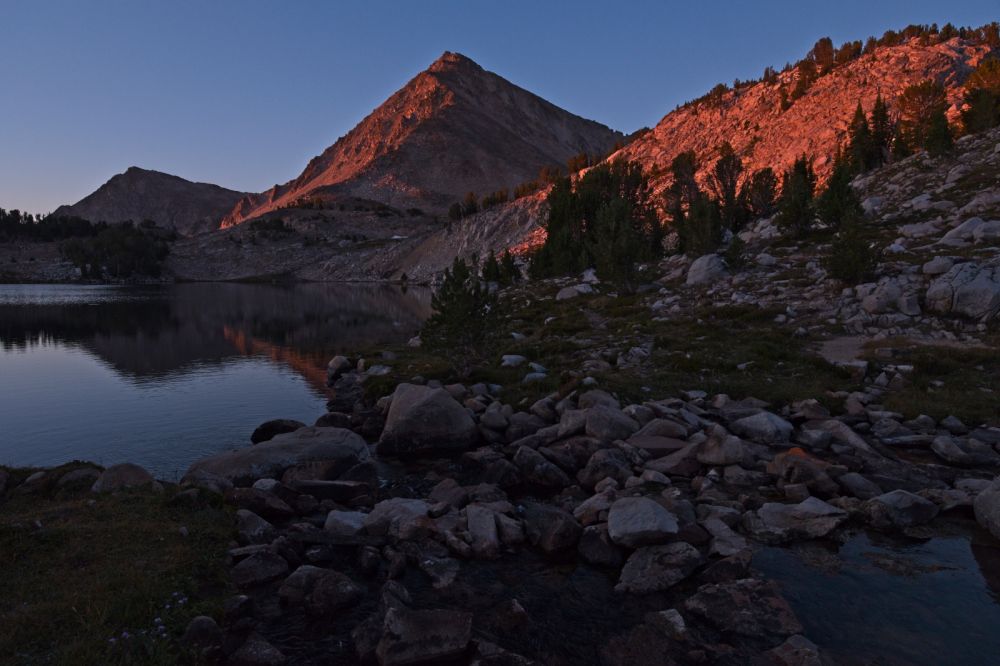 Alpenglow; due S from the inlet at Cove Lake.
