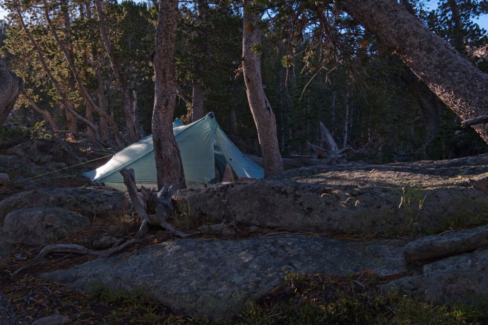 The Z Pack Duplex fit snugly into this spot near the outlet of Scoop Lake.
