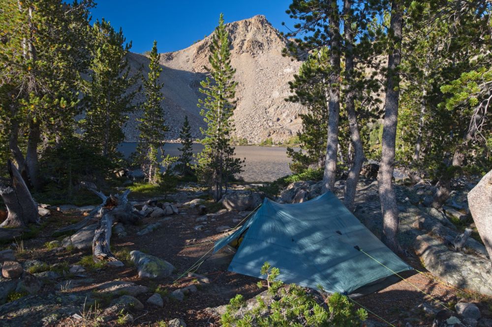 The climb S to Windy Devil is still in shade.  I still want to catch that trout before climbing out of here.
